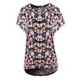 thumbnail image 1 of A2Y Women's Rayon Round Neck Jersey Knit Shirt Top Black Floral M, 1 of 5