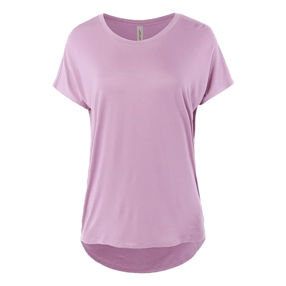 A2Y Women's Rayon Round Neck Jersey Knit Shirt Top Lavender Touch M