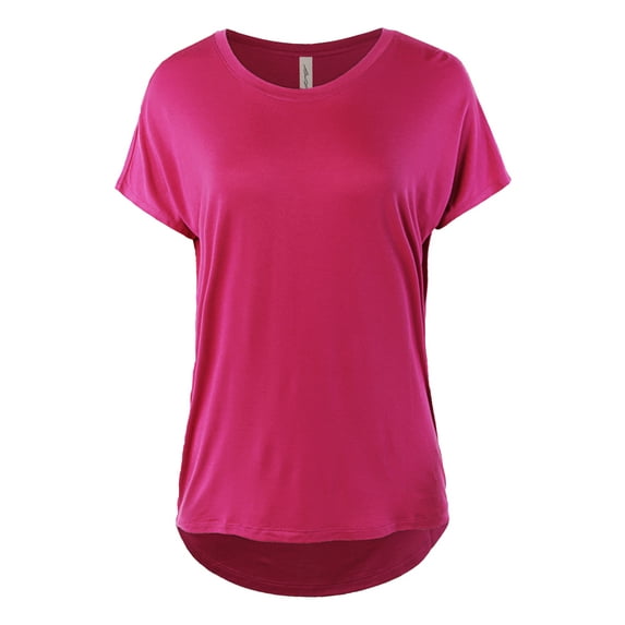 A2Y Women's Rayon Round Neck Jersey Knit Shirt Top Lolita L