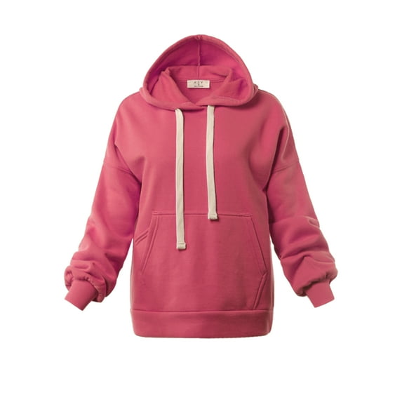 A2Y Women's Relax Fit Kangaroo Phone Pockets Hoodie Sweatshirts Rose S