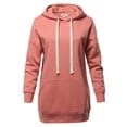 thumbnail image 1 of A2Y Women's Relax Fit Long Sleeve Kangaroo Pockets Hoodie Sweatshirts Ash Rose XL, 1 of 6