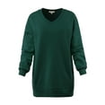 thumbnail image 1 of A2Y Women's Relaxed Fit Quality Long Sleeve V-Neck Side Pocket Sweatshirt Huntergreen XL, 1 of 7