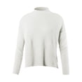 thumbnail image 1 of A2Y Women's Relaxed fit Mock Neck Mossy Fluffy Knit High Low Sweater Ivory M, 1 of 5