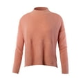 thumbnail image 1 of A2Y Women's Relaxed fit Mock Neck Mossy Fluffy Knit High Low Sweater Mauve S, 1 of 5