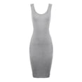 thumbnail image 1 of A2Y Women's Ribbed Knit Sleeveless Scoop Neck Midi Bodycon Dress Heather Grey S, 1 of 4