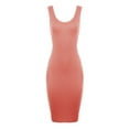thumbnail image 1 of A2Y Women's Ribbed Knit Sleeveless Scoop Neck Midi Bodycon Dress Mauve 3XL, 1 of 4