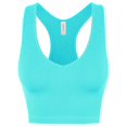thumbnail image 1 of A2Y Women's Ribbed Seamless Workout Cropped Racerback Tank Tops Mint LXL, 1 of 3