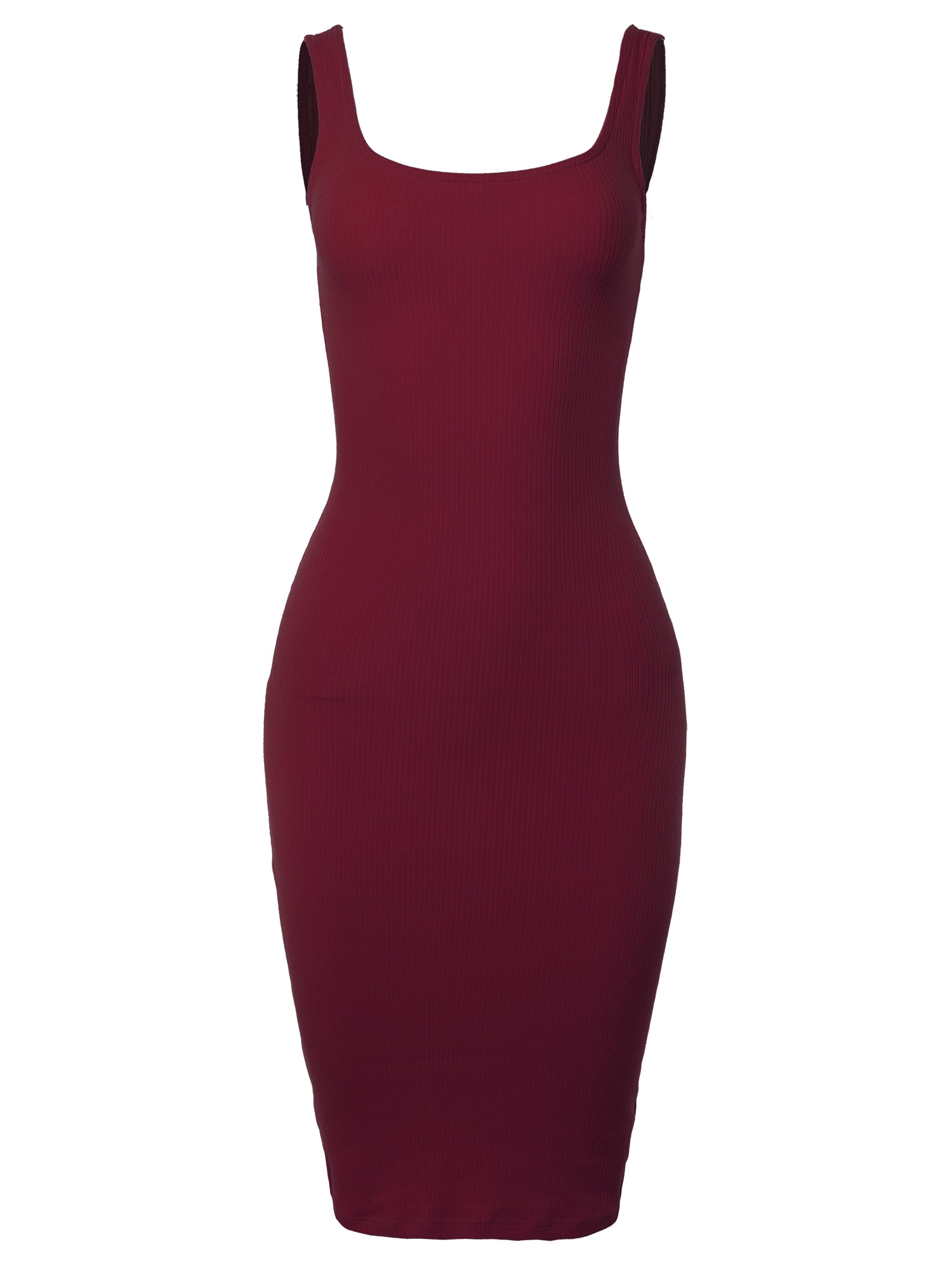A2Y Women's Ribbed Square Neck Sleeveless Midi Bodycon Dress Burgundy M - Walmart.com A2Y Women's Ribbed Square Neck Sleeveless Midi Bodycon Dress Burgundy M - Walmart.com