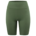 thumbnail image 1 of A2Y Women's Running Exercise High Waisted Bike Cotton shorts Light Olive 2XL, 1 of 3