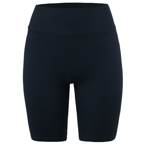 A2Y Women's Running Exercise High Waisted Bike Cotton shorts Navy L