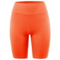 thumbnail image 1 of A2Y Women's Running Exercise High Waisted Bike Cotton shorts Neon Orange S, 1 of 5