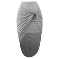 thumbnail image 1 of A2Y Women's Sexy High Waist Draped Wrap Hi Low Pencil Skirt Heather Grey L, 1 of 3