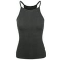 thumbnail image 1 of A2Y Women's Sexy Ribbed High Square Halter Neck Racerback Cami Top Charcoal 1XL, 1 of 3