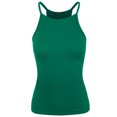 thumbnail image 1 of A2Y Women's Sexy Ribbed High Square Halter Neck Racerback Cami Top Deep Kelly Green 2XL, 1 of 3