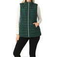thumbnail image 1 of A2Y Women's Sherpa Lined Quilted Side Pockets Snaps Zip Up Vest Huntergreen XL, 1 of 3