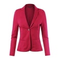 thumbnail image 1 of A2Y Women's Slim Fit Ponte Comfy One Button Closure Long Sleeve Blazer Fuchsia S, 1 of 5