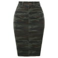 thumbnail image 1 of A2Y Women's Slim Fit Rayon Knee Length Back Slit Denim Jean Pencil Skirt Army Green 4XL, 1 of 3