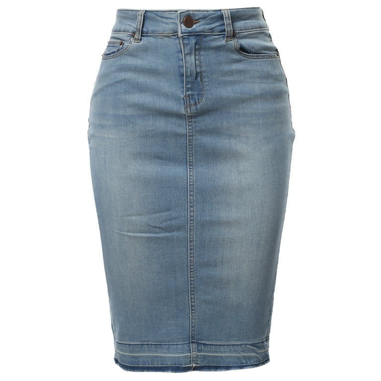 Knee length denim skirt 5xl discount
