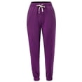 thumbnail image 1 of A2Y Women's Soft Fleece Drawstring Elastic Waist Stretch Pockets Joggers Sweatpants Dark Plum M, 1 of 3