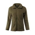 thumbnail image 1 of A2Y Women's Soft Sherpa Front Zipper Side Pockets Jackets Dark Olive 1XL, 1 of 3