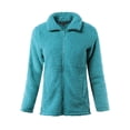 thumbnail image 1 of A2Y Women's Soft Sherpa Front Zipper Side Pockets Jackets Dusty Teal S, 1 of 3