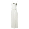thumbnail image 1 of A2Y Women's Solid Adjustable Strap Top Double Layer Maxi Dress Ivory S, 1 of 3