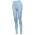 thumbnail image 1 of A2Y Women's Solid Basic Seamless Fitted Full Length Moto Leggings Ash Blue LXL, 1 of 1