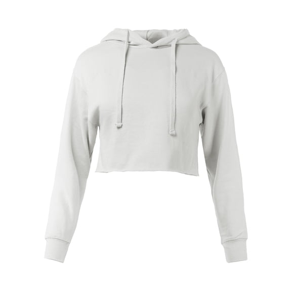 A2Y Women's Solid Cropped Cut Off Hooded Pullover Sweatshirt White XL