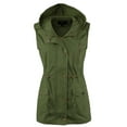 thumbnail image 1 of A2Y Women's Solid Drawstring Waist Military Hoodie Utility Vest Army Green L, 1 of 6