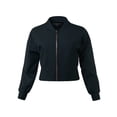 thumbnail image 1 of A2Y Women's Solid Heavy Siro Rayon Brushed Effect Bomber Jacket Navy S, 1 of 7