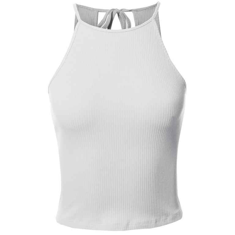 Off white racer back crop top sale