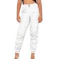 thumbnail image 1 of A2Y Women's Solid Sporty Style Ruched Adjustable Drawstring Jogger Pants White L, 1 of 3
