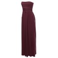 thumbnail image 1 of A2Y Women's Solid Viscose Tube Top Double Layer Side Pockets Maxi Dress Dark Burgundy L, 1 of 5