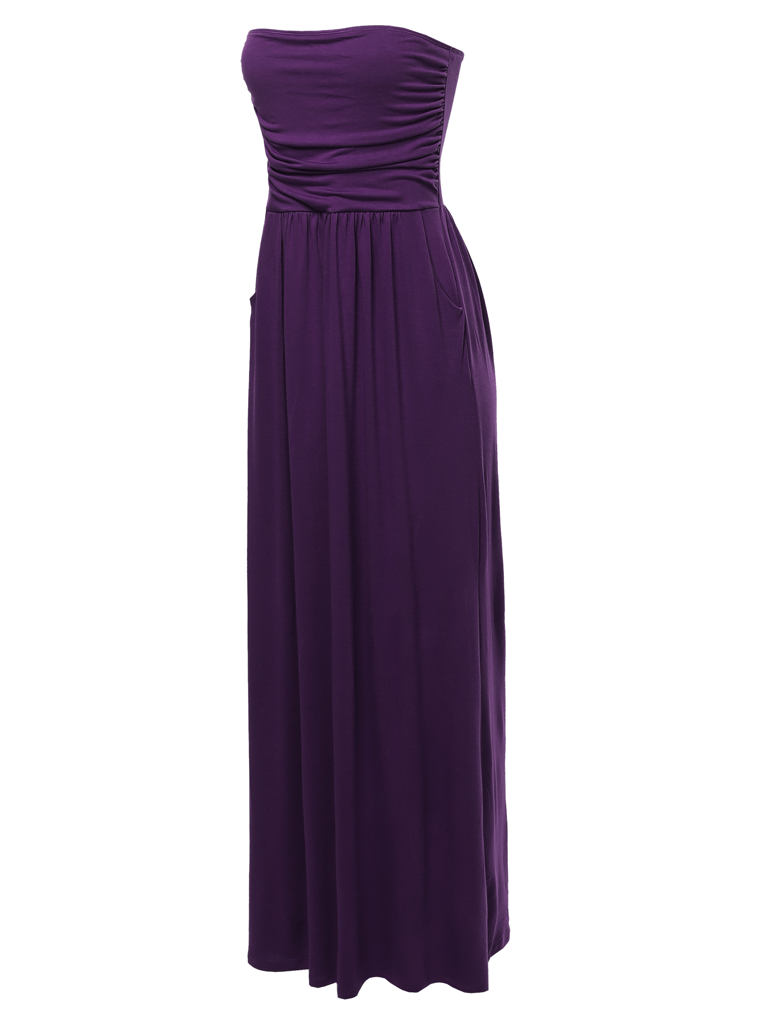 dark purple tube top dress Dark Purple Pin-Tucked Tube Strapless Dress  Costume Zoo