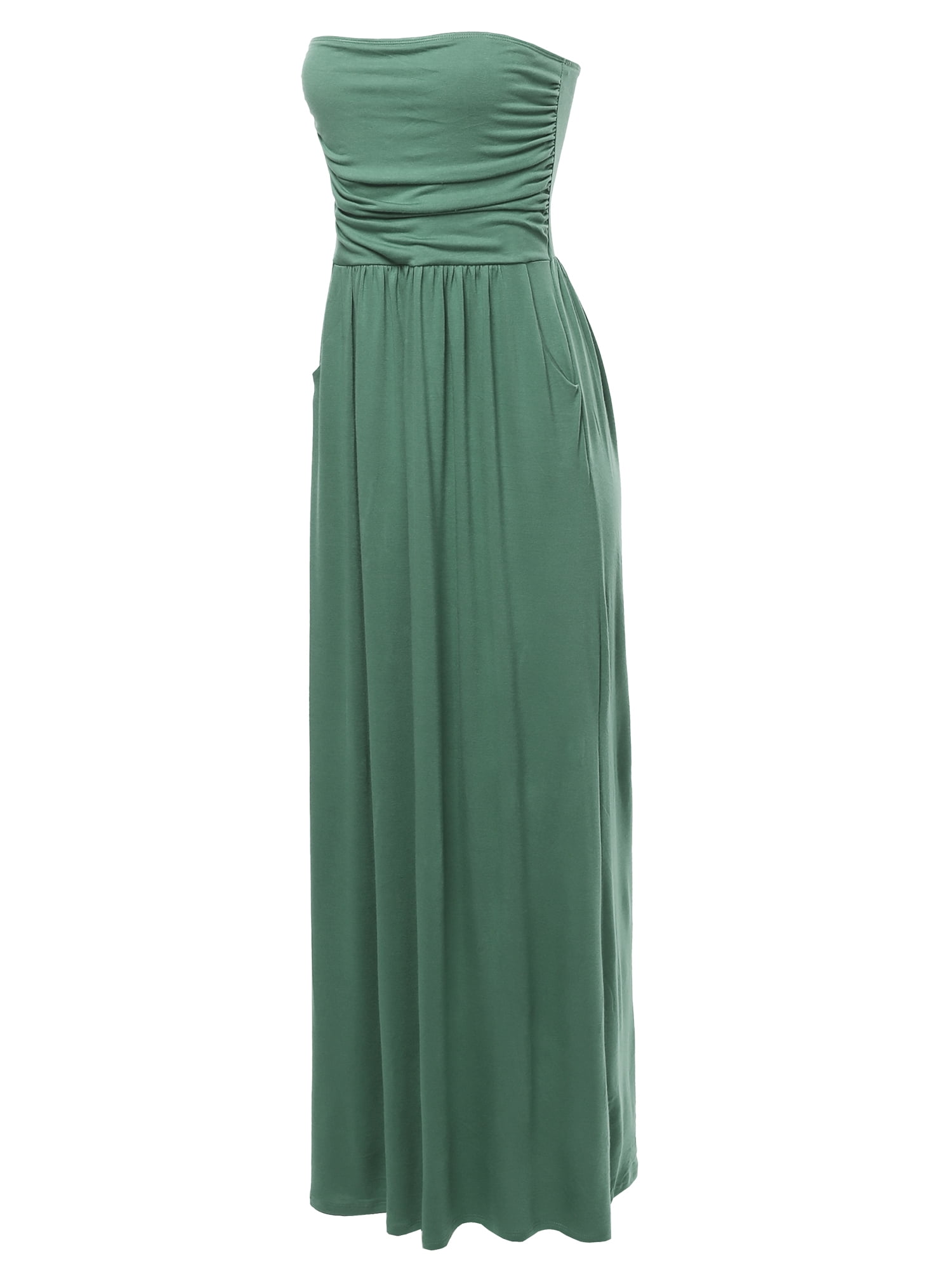 slim fit dress slacks Taylor Tube Dress ~ Clover Green Luxe Satin XS main image 1