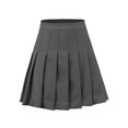 thumbnail image 1 of A2Y Women's Solid Zipper Pleated Mini Skirts Grey L, 1 of 3