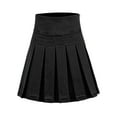 thumbnail image 1 of A2Y Women's Zipper School Uniform Denim Flare Mini Skirts Black S, 1 of 3