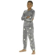 A2Z 4 Kids Boys Girls Glow In The Dark Flannel Fleece Pyjamas Set - PJS AZ010 Planet 7-8