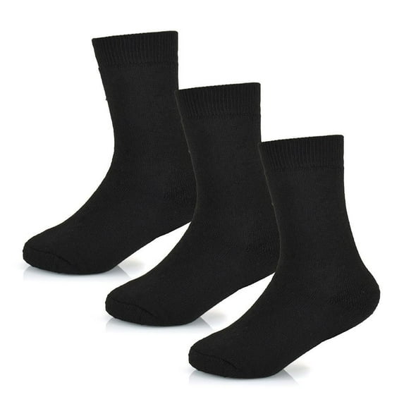 A2Z 4 Kids Boys Girls Thermal Socks Winter Warmth Insulated - Socks AZ598 Black 3 Pack 7-10 (12.5-3.5)
