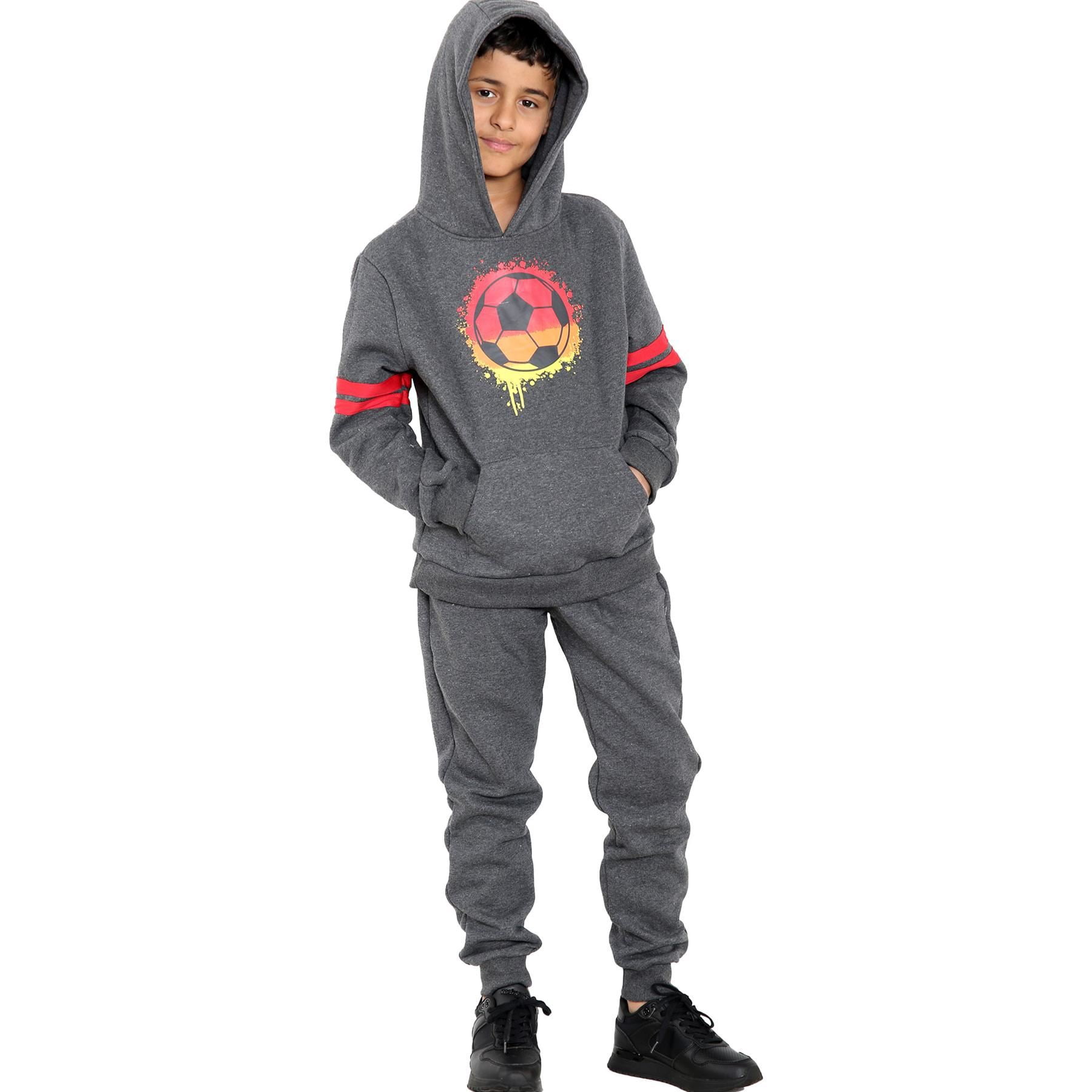 A2Z 4 Kids Tuta Bambino In Felpa Con Stampa Brooklyn - Completo 2 Pezzi Con Felpa Con Cappuccio E Pantaloni Jogger (Grigio, Taglie 2-13 Anni)