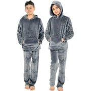 A2Z 4 Kids Childrens Warm Fleece twosie Hooded Pyjamas - PJS 215 Charcoal 13