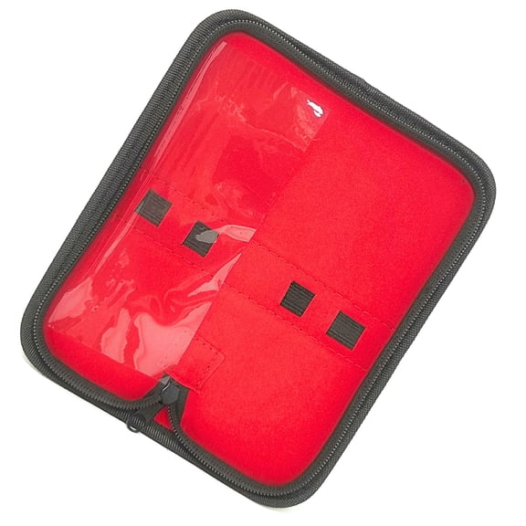 A2Z- Premium Multi-Loop Leather Organizer Mini Pouch with Four Secure Elastic Holders for Makeup Brushes , Cables, Paint Brush Storage Organizer (4 Sections - 7"x8")