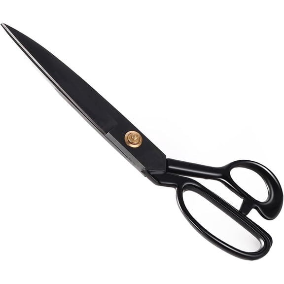 A2Z SCILAB Black Tailor Scissors, 12 in., High-Carbon Steel Blades, Offset Handle