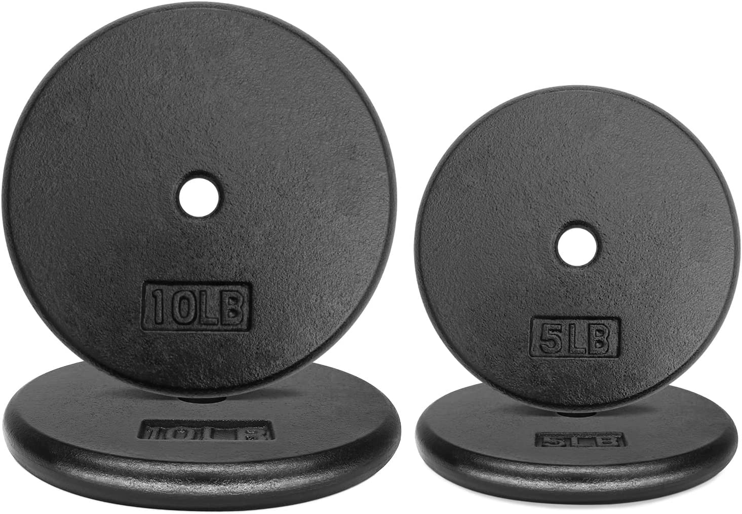 Heavy Duty Cast Iron Weight Plates – Rubber Coated For Grip, 1-Inch Center Hole, Multiple Weights Available For Home Gym & Strength Training