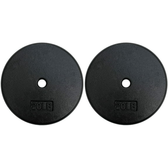 A2ZCARE Standard Cast Iron Weight Plates 1-Inch Center-Hole (20lb - pair)
