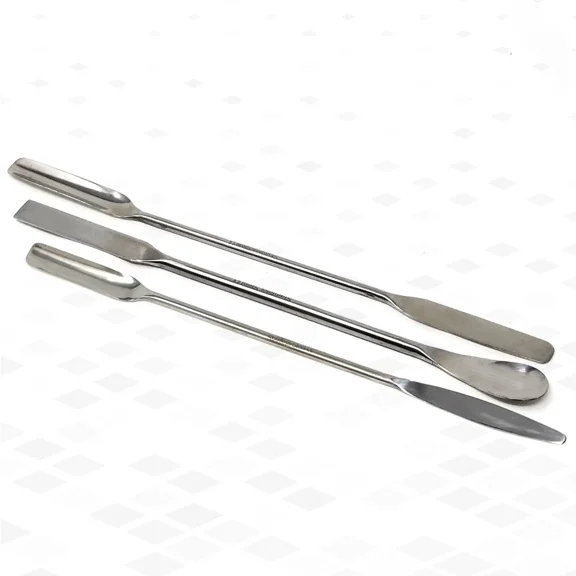 A2ZSCILAB -3 Pcs Stainless Steel Cosmetic Mixing Makeup Spatulas Set, Palette Stick, Flawless Foundation Application - 7" Long