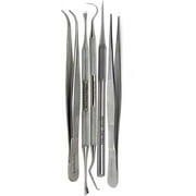 A2ZSCILAB - 5 Pcs Basic Cricut Maker Weeding Budget Tool Kit, Stainless Steel Vinyl Craft Paper Craft Tool for Silhouettes Cameos, Lettering Pokey Tools Tweezers Hook Pick Scraper Spatula DIY Set.