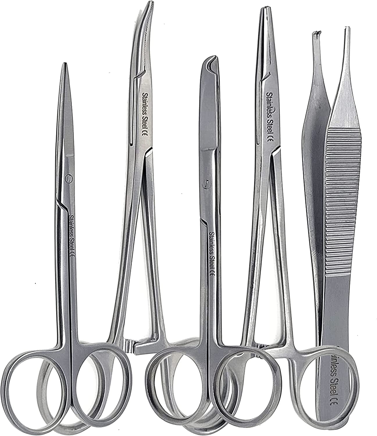 A2ZSCILAB 5 Pieces Scissors Forceps HEMOSTATS Needle Holders Instruments