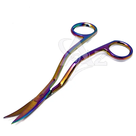 A2ZSCILAB 6" Double Curved Rainbow Craft Scissors – Professional German Stainless Steel Sewing & Applique Shears