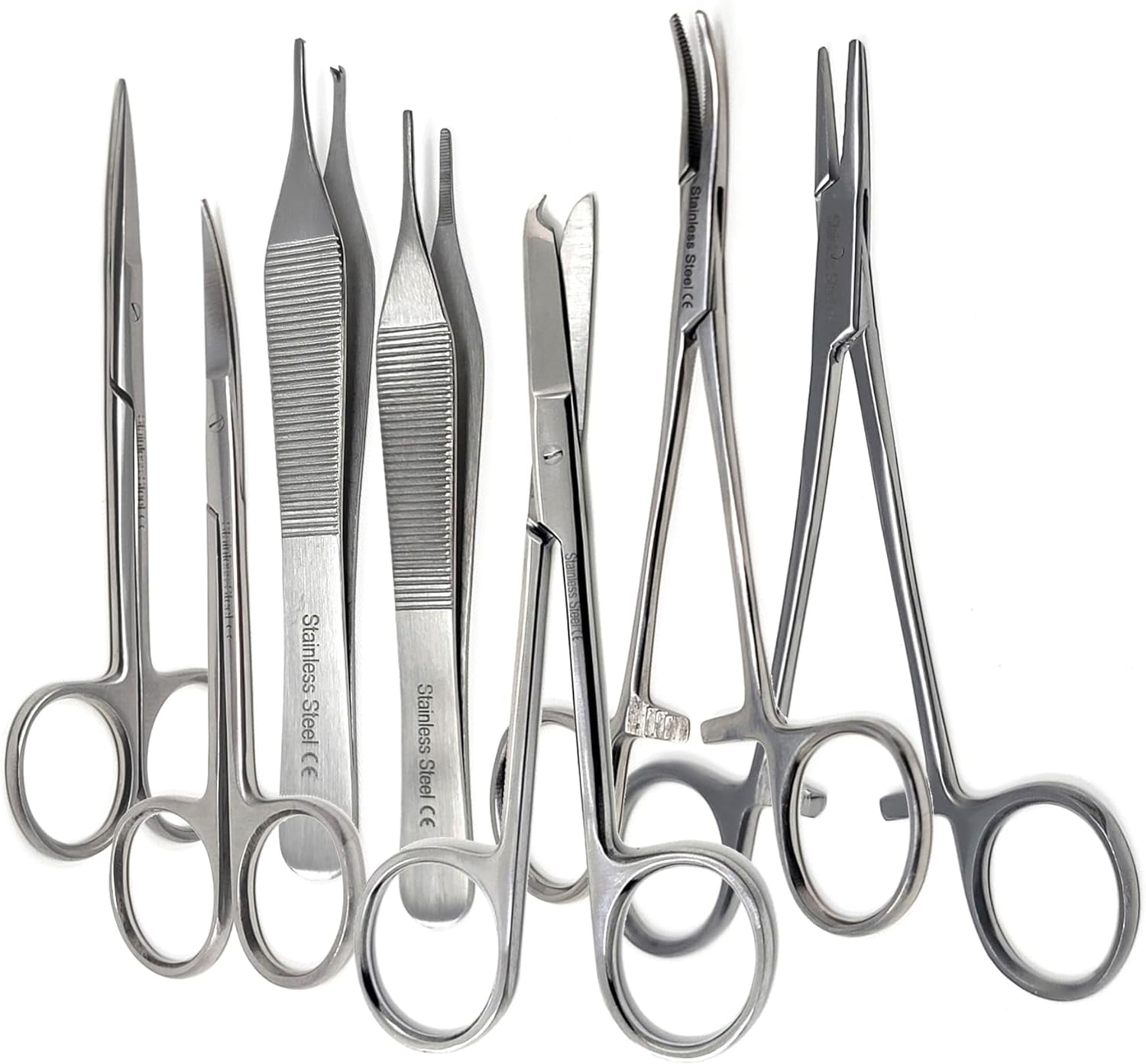 A2ZSCILAB 7 Pieces Scissors Forceps HEMOSTATS Needle Holders Instruments